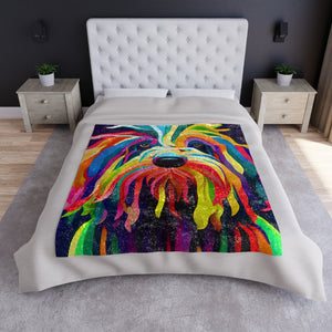 Komondor Dog Blanket, Psychedelic Blanket, Dog Lovers, Blanket for Couch, Gifts for Women, Blanket Gifts for Daughter, Psychedelic Art