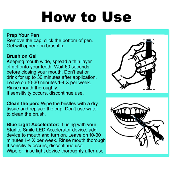 Starlite Smile 35% Carbamide Peroxide Teeth Whitening Gel Pens 3 X 3ml - 10 Treaments ea for Upper and Lower Teeth