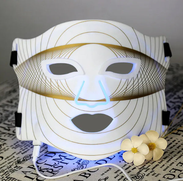 Silicone LED Face Neck & Chest Mask, 6 Mode Light Therapy Facial Mask