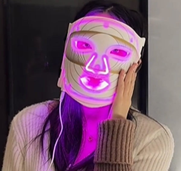 Silicone LED Face Neck & Chest Mask, 6 Mode Light Therapy Facial Mask