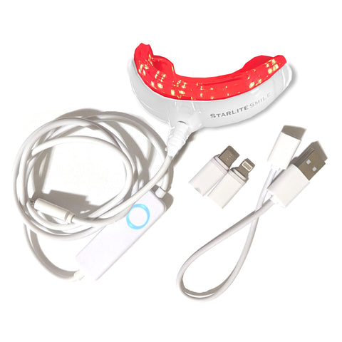 Red Light Therapy Gum Stimulator, Periodontal Oral Care, May Help Reduce Tooth Pain Quickly | May Help issues from Receding Gums & Toothache 32 LED 4 Connectors for iPhone/Android/USB/USB-C