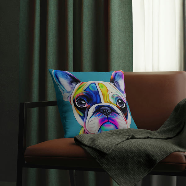 16X16, Psychedelic Pillow, French Bulldog Pillow for Couch, Gift for Bulldog Lovers, Gift for Dog Mom, Gifts for Dog lovers, Psychedelic Art