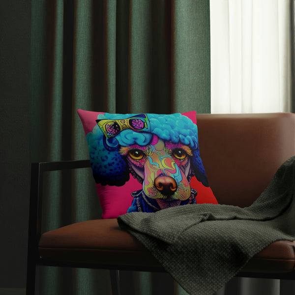 16X16, Psychedelic Pillow, Poodle Pillow for Couch, Poodle Gifts, Psychedelic Art, Gift for Dog Mom, Dog lovers, Gifts for Daughter
