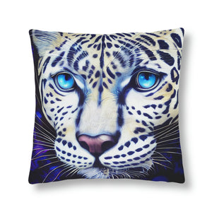 16X16, Exotic White Leopard Pillow for Couch, Psychedelic Pillow, Gifts for Animal Lovers, Animal Rescuer Gift Idea for Cat Mom, Cat Lover